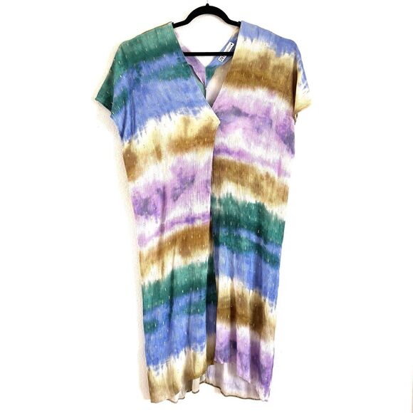 ZARA Women’s Multicolored Tie Dye Gold Dots Resort Dress FW23 7912/034 - Picture 2 of 11